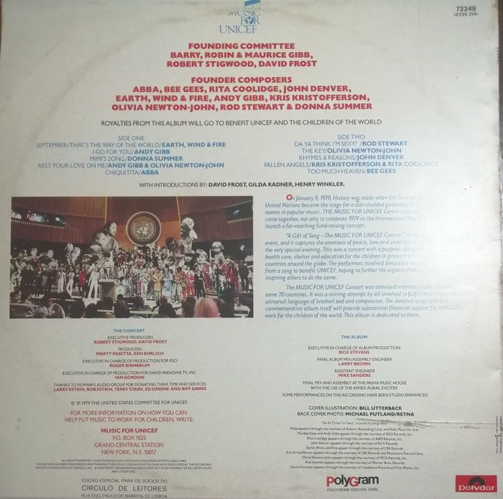 Vinil - The Music For Unicef Concert ( Gift of Song)