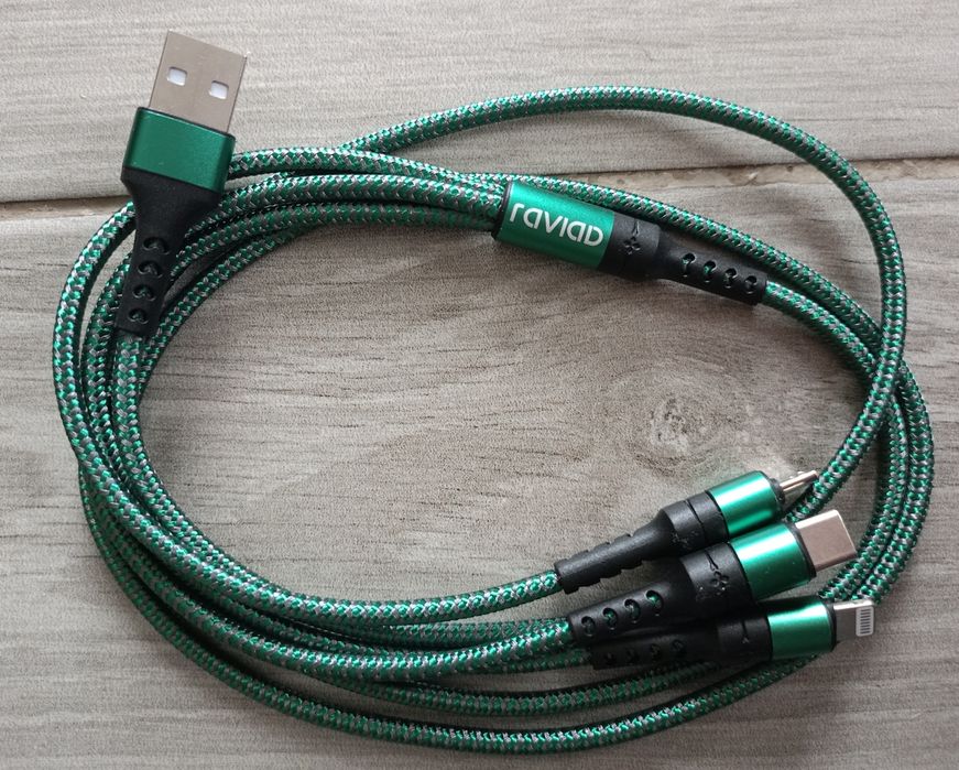 Kabel USB 3 w 1 Raviad 1,2 m wielozadaniowy