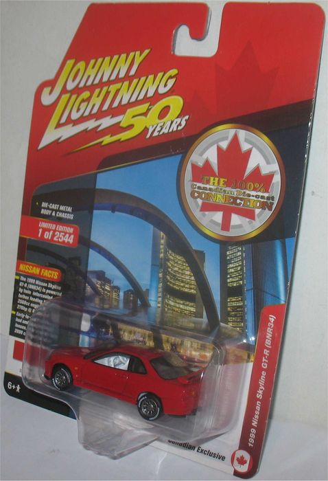 Johnny Lightning - 1999 Nissan Skyline GT-R (BNR34) - Exclusivo Canadá