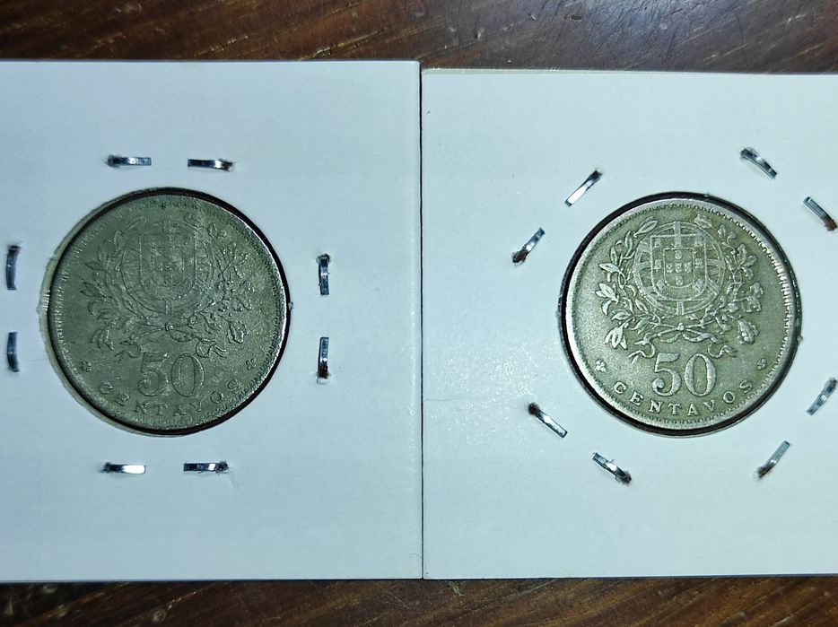 LOTE DE 6 MOEDAS 50 centavos de 1955, 57, 58, 59, 60 e 61.