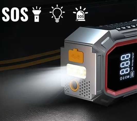 Пуско-зарядний пристрій авто бустер + компресор 3000A, 20 000 mAh