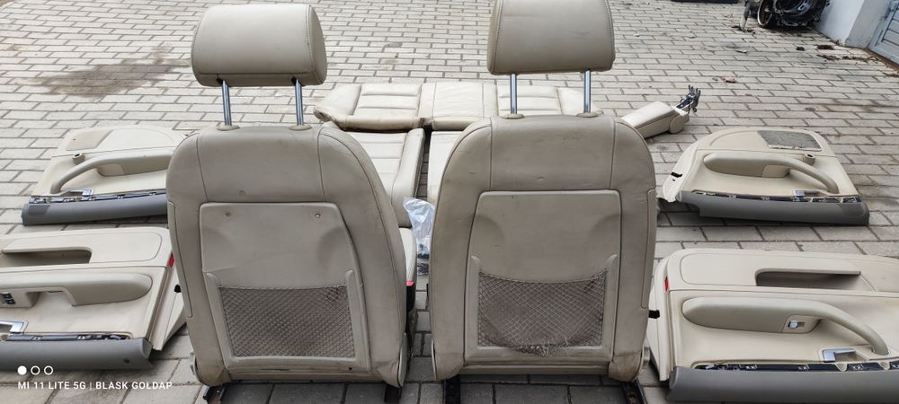 Fotel Fotele Zestaw Skóra Beżowa Grzane Audi A4 B6 2001 Blask Gołdap