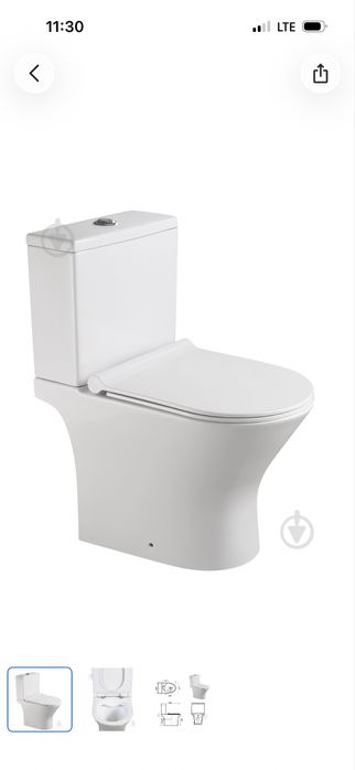 Унітаз-компакт без  обідковий  Ravak  Новий