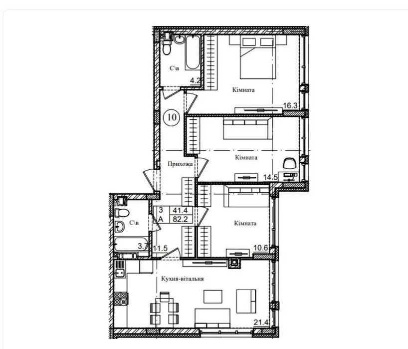 3КК в Святопетрівському. Ремонт! Без комісії для клієнта!