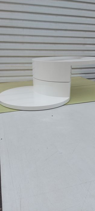 Biały połysk stolik obrotowy ABS