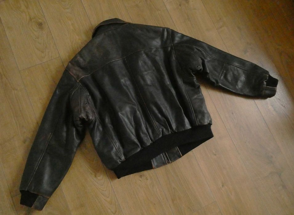 Kurtka skórzana męska GRIZZLY lotnicza SKÓRA pilotka AVIATOR M/L