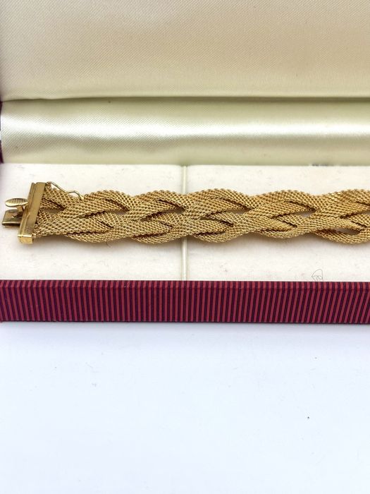 Bransoleta złota splot diamentowy 18k złoto włoska