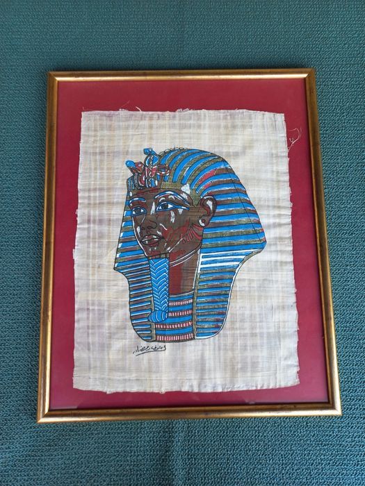 Obraz egipskiej postaci na papirusie rama52x42