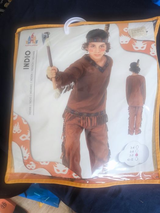 Fato Disfarce Fantasia Halloween Carnaval Índio