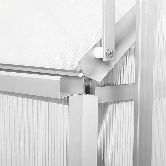 Теплиця полікарбонат 7,22 м² (3,8×1,9×1,95 м) алюмінієвий парник