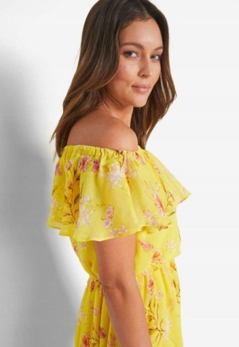 Wyprzedaż sukienka 42 44 carmen kwiaty wesele komunia elegancka lato