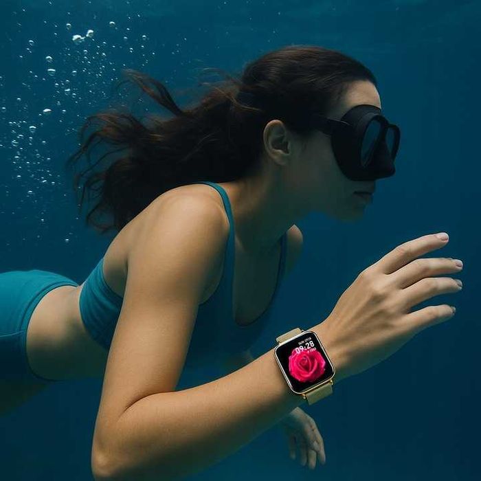 DLA KOBIET Dziewczyn Smartwatch dwie opaski różowy i złoty Prezent PL