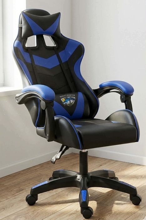 Fotel Gamingowy dla Gracza z Masażem Obrotowy Krzesło Komputerowe