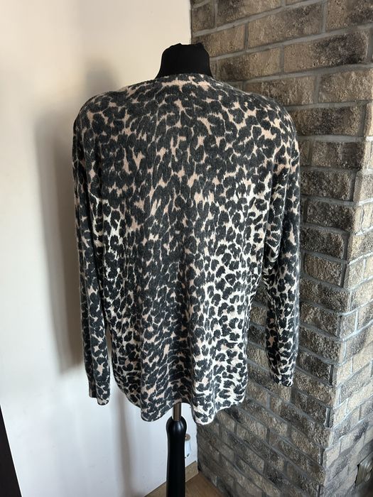 Jedwabny sweter w panterkę puszysty z angorą tozmiar L/40