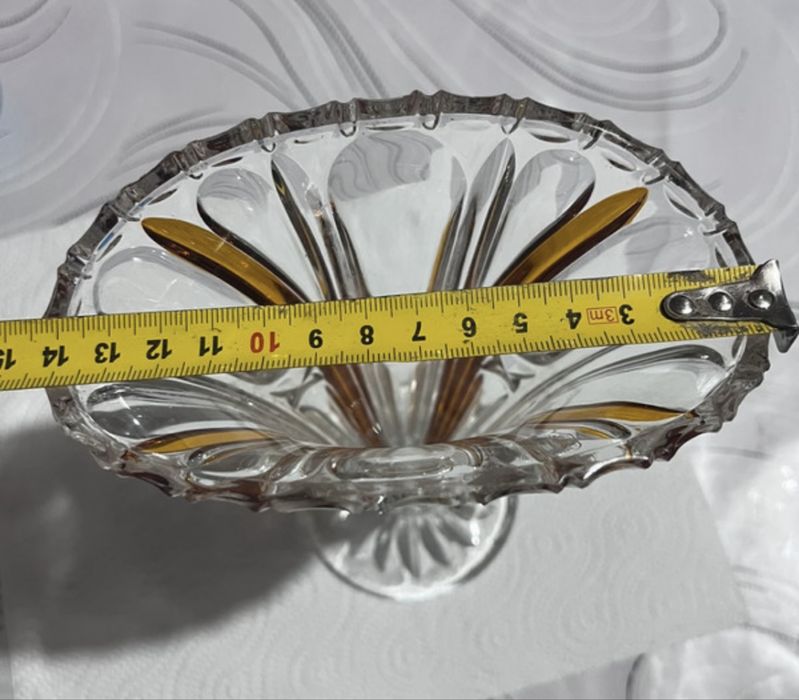 wazon Art Deco z bursztynowym szlifem