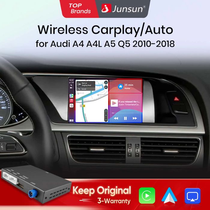 Radio samochodowe JUNSUN Audi A4 A5 Q5 2009-2015 CARPLAY ANDROID AUTO Czarny