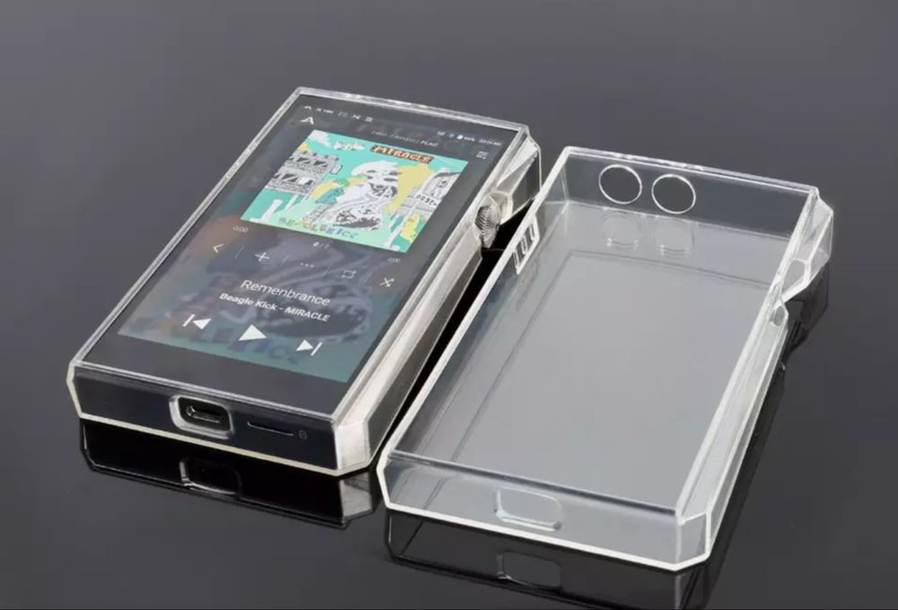 Adaptador 4,4mm e capa de pele TPU para  Astell & Kern (Como novos)