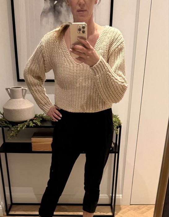 Sweter H&M pudrowy róż roz XS