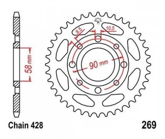 Зірка задня JT JTR269.40  (428)