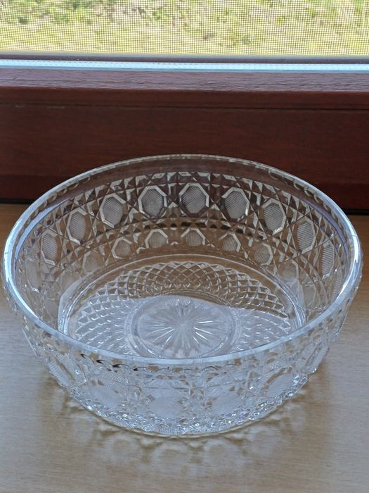 Misa kryształowa PRL – vintage, piękny połysk, 20,5 cm