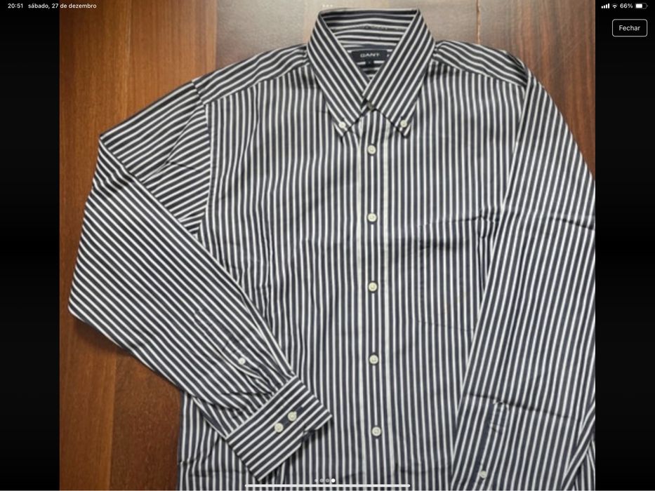 Camisa GANT , como nova , azul riscas