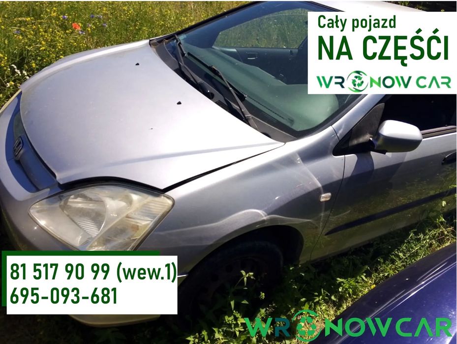 Honda Civic VII (00-04r.) 1.4 B 89KM. Silnik EU7 (D14Z6) (3113007)  Skrzynia SLW lakier NH623M. Cały na części. GWARANCJA !!!  Przód Tył Zestaw Komplet Drzwi Klapa Zderzak Błotnik Maska Grill Atrapa Szyba Pas Lampa Lusterko Boczki Fotel Kanapa Kokpit Desk