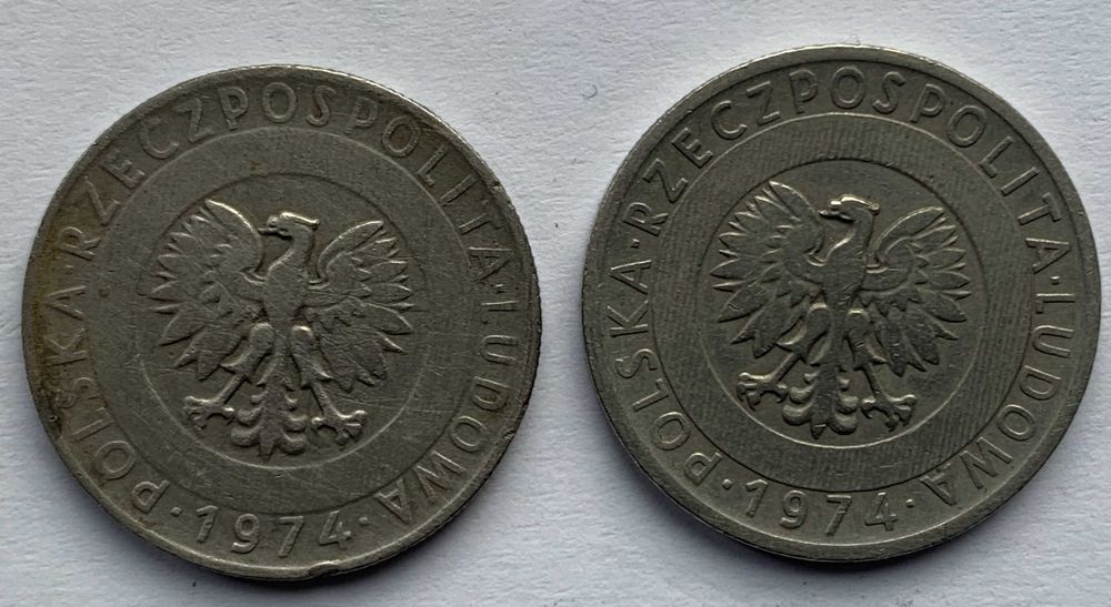moneta 20 zł 74 rok dwie sztuki cena za obie