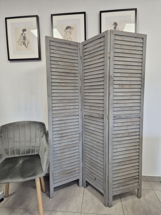 Parawan drewniany szary, 170×120