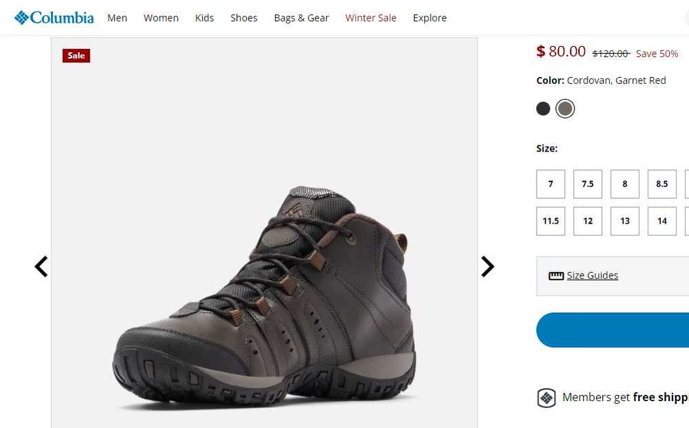 Чоловіче водонепроникне взуття columbia woodburn™ ii 43.5, 44