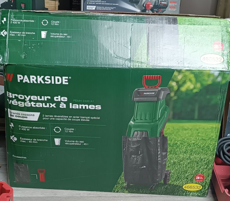 Подрібнювач гілок  PARKSIDE PEMH 2400 A1, шредер парксайд, Измельчител