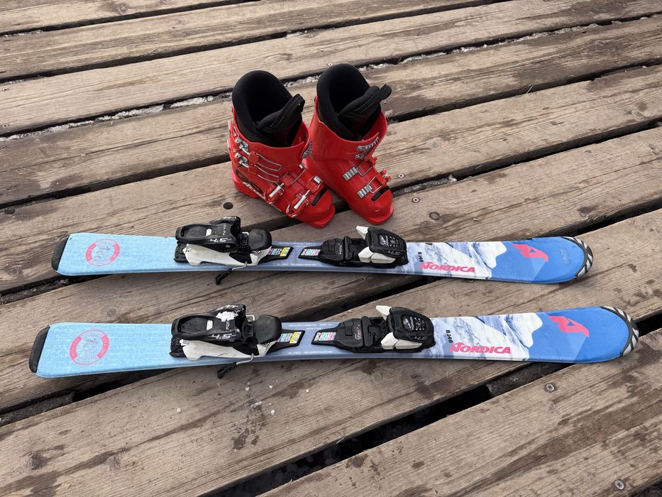OKAZJA Zestaw narciarski Nordica dla dziecka narty 100cm i buty 19,5cm