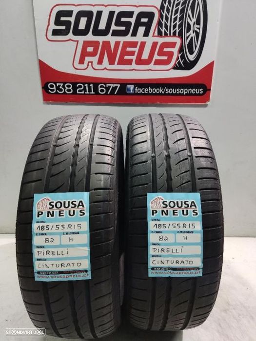 2 pneus semi novos 185-55r15 dunlop - oferta dos portes 80 euros