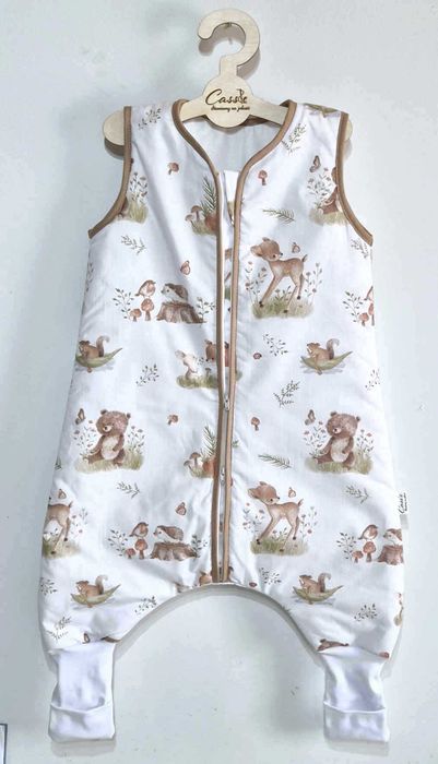 Śpiworek z nogawkami -SKARPETY- 1,5 tog rozmiar 80-86 wzór- Las