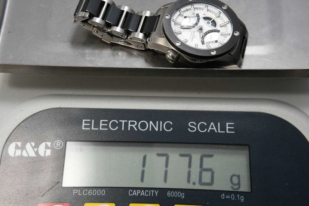 Jacques Lemans 1-1634 biała tarcza Duotime Date zegarek męski Multifunction