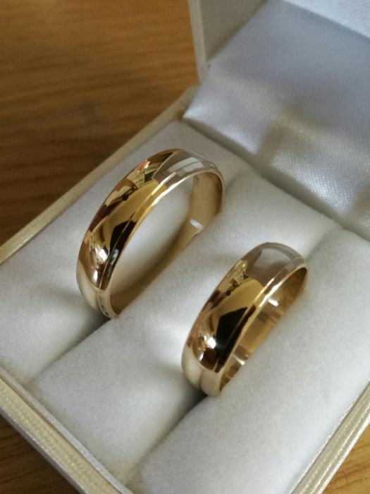 Złote Obrączki Ślubne - Piękne "Diamentowane" Nowe! Próba 585-14 karat