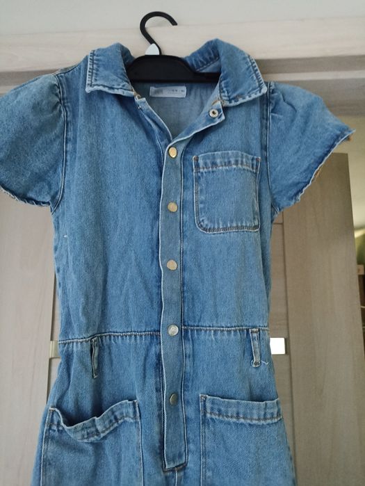 Zara jeansowa kombinezon 152-164