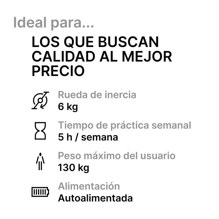 Bicicleta estática EB520 Autoalimentada e Conetada às aplicações de