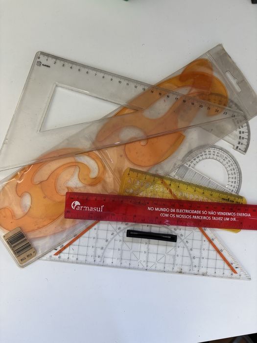 Régua + Esquadro + Transferidor