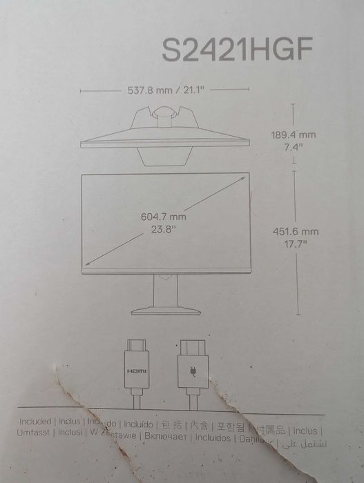 Monitor Gaming Dell S2421HGF - 23.8" Full HD, 144Hz, 1ms