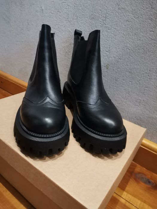 Зимние кожаные ботинки челси, размер 37