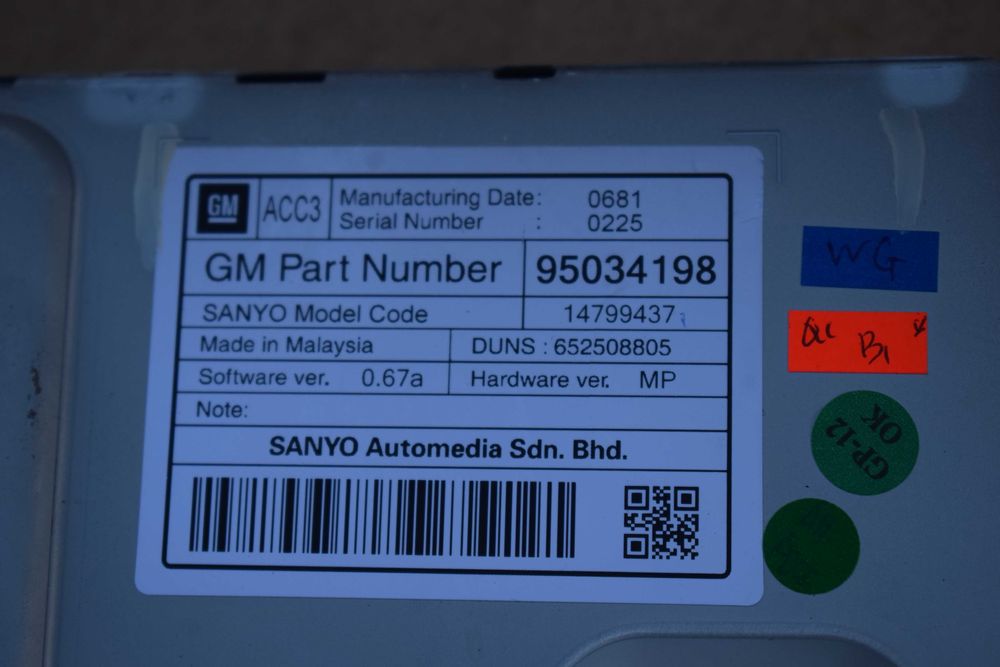 wyświetlacz panel nawigacji CHEVROLET ORLANDO 12r.950.34198