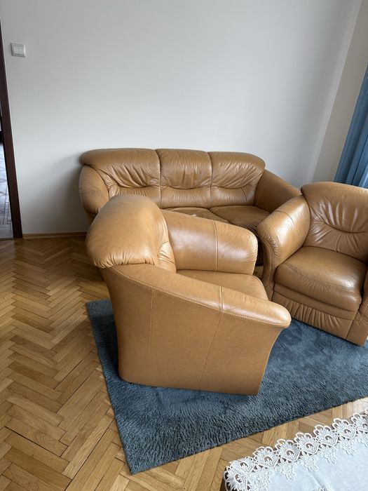 Sofa + 2 fotele skóra