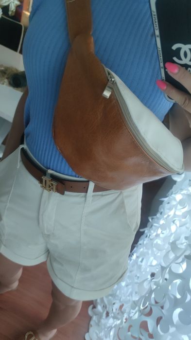 Nerka torebka skóra camel biały, brąz biała lv