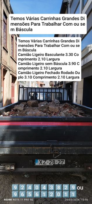 Faço Demolição e Recolha de Entulho Madeira Pladur Monos Resíduos Etc