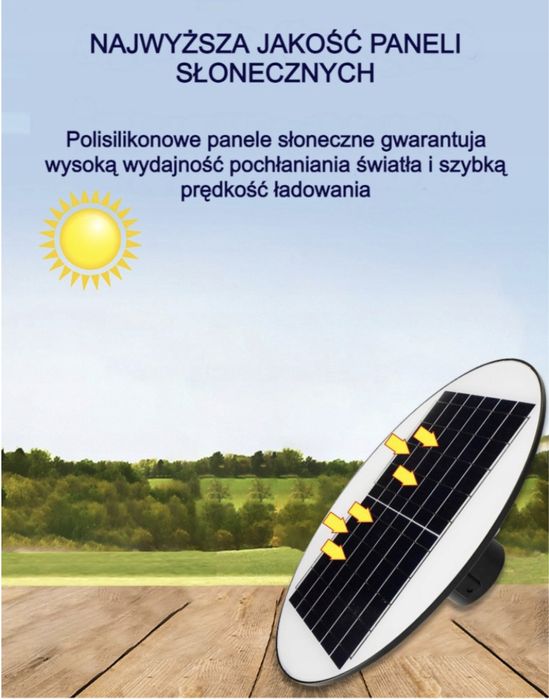 Solarna Lampa ogrodowa i Uliczna-Wodoodporna 200W mocy
