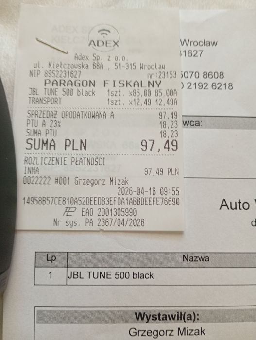 SłuchawkiJBl t500 nowe.