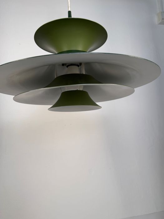 Warstwowa lampa wisząca FOG & MØRUP RADIUS I – Erik Balslev, Dania, lata 70. | Ø 48 cm