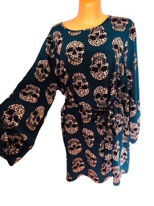 Shein r 3xl zielona sukienka w czaszki r 46 plus size