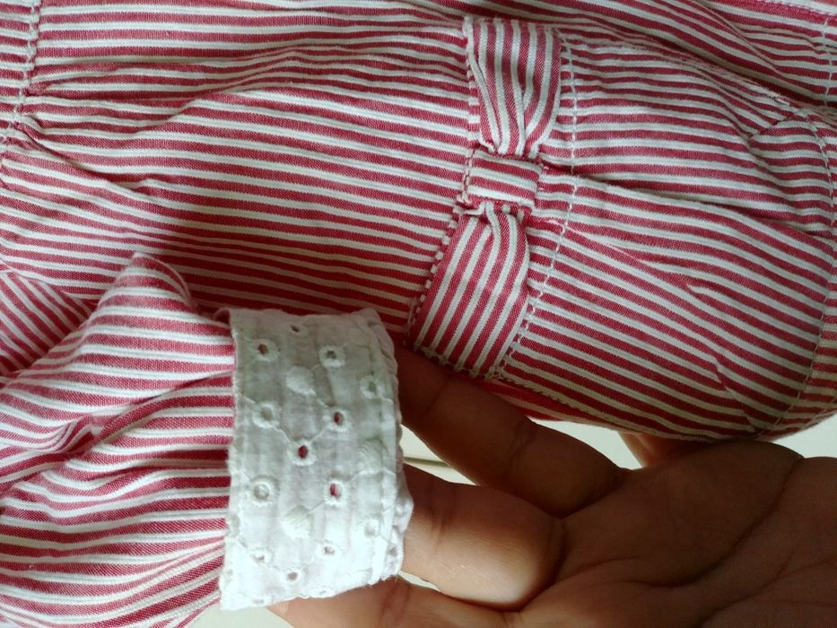 Marynarka żakiet kurtka sweter narzutka czerwona białe paski h&m r.74