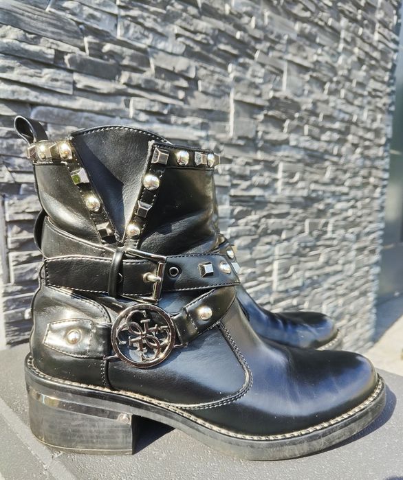 Botki Guess czarne skóra 39